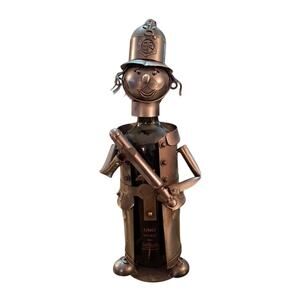 Policeman Metal Sculpted Wine Liquor Bottle Holder Caddy Christmas Gift READ